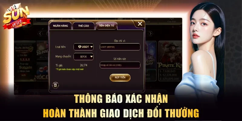 Thông báo xác nhận hoàn thành giao dịch đổi thưởng